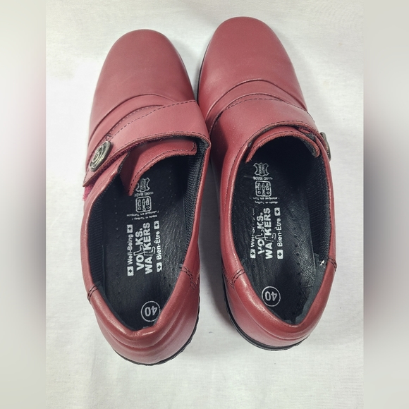 Volks walkers genuine leather red shoes size 40/9.5 US womens - Picture 3 of 5